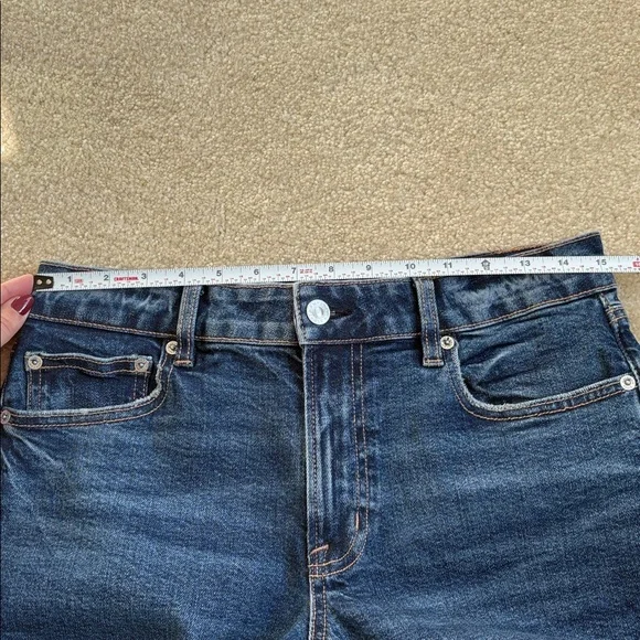 American Eagle Low Rise Baggy Wide Leg Women’s Size 6 Short New Dark Wash - Picture 11 of 11